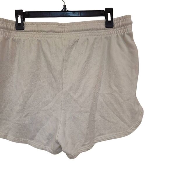 H&M Women's Ivory Cotton/Poly Knit Drawstring Sweatshorts w Pockets - Picture 5 of 9